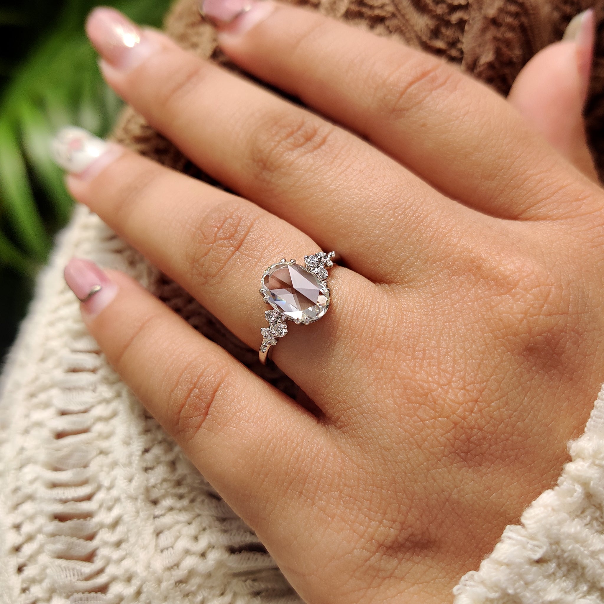 Round cut diamond with buy engagement ring.