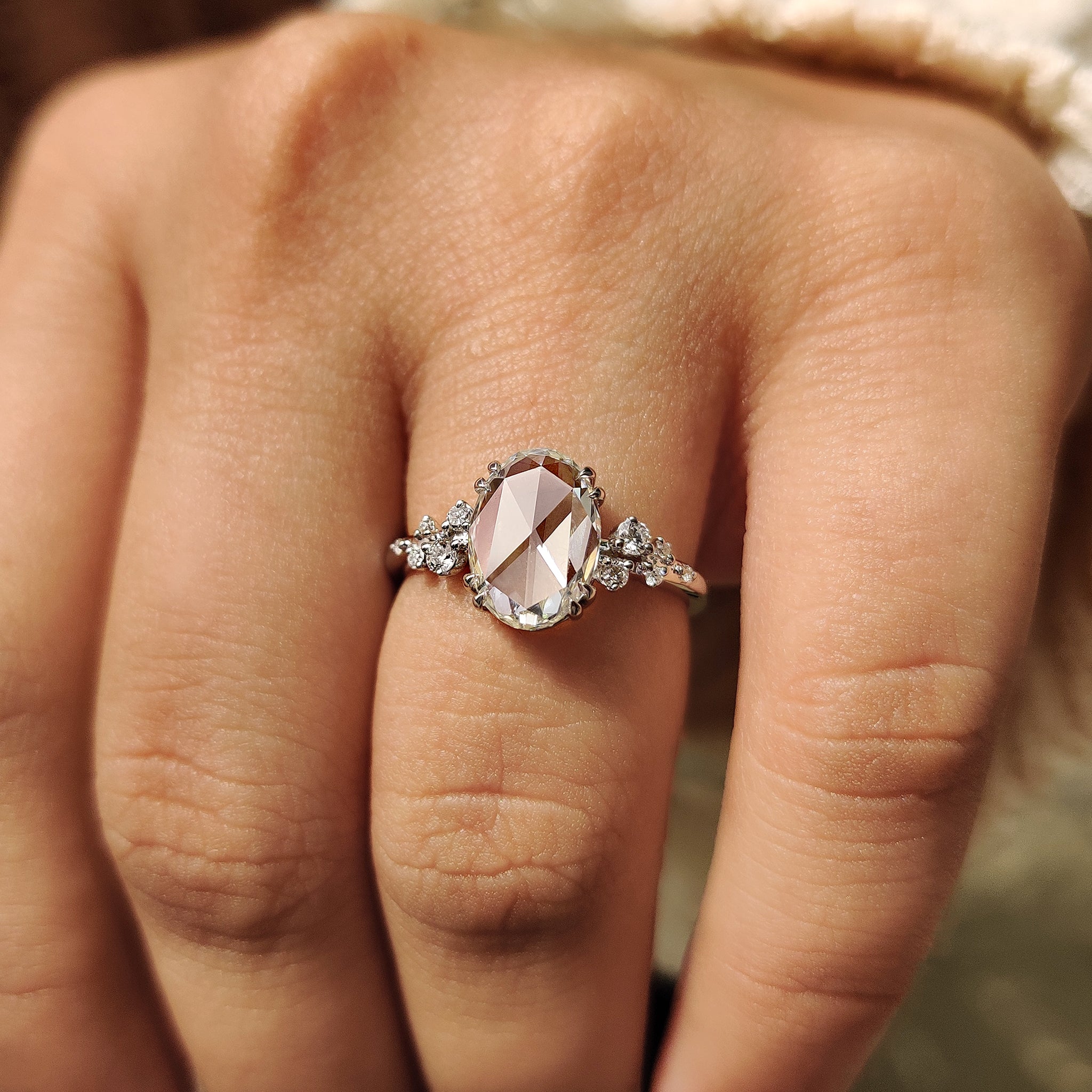Handmade jewelry with carat diamonds engagement ring.