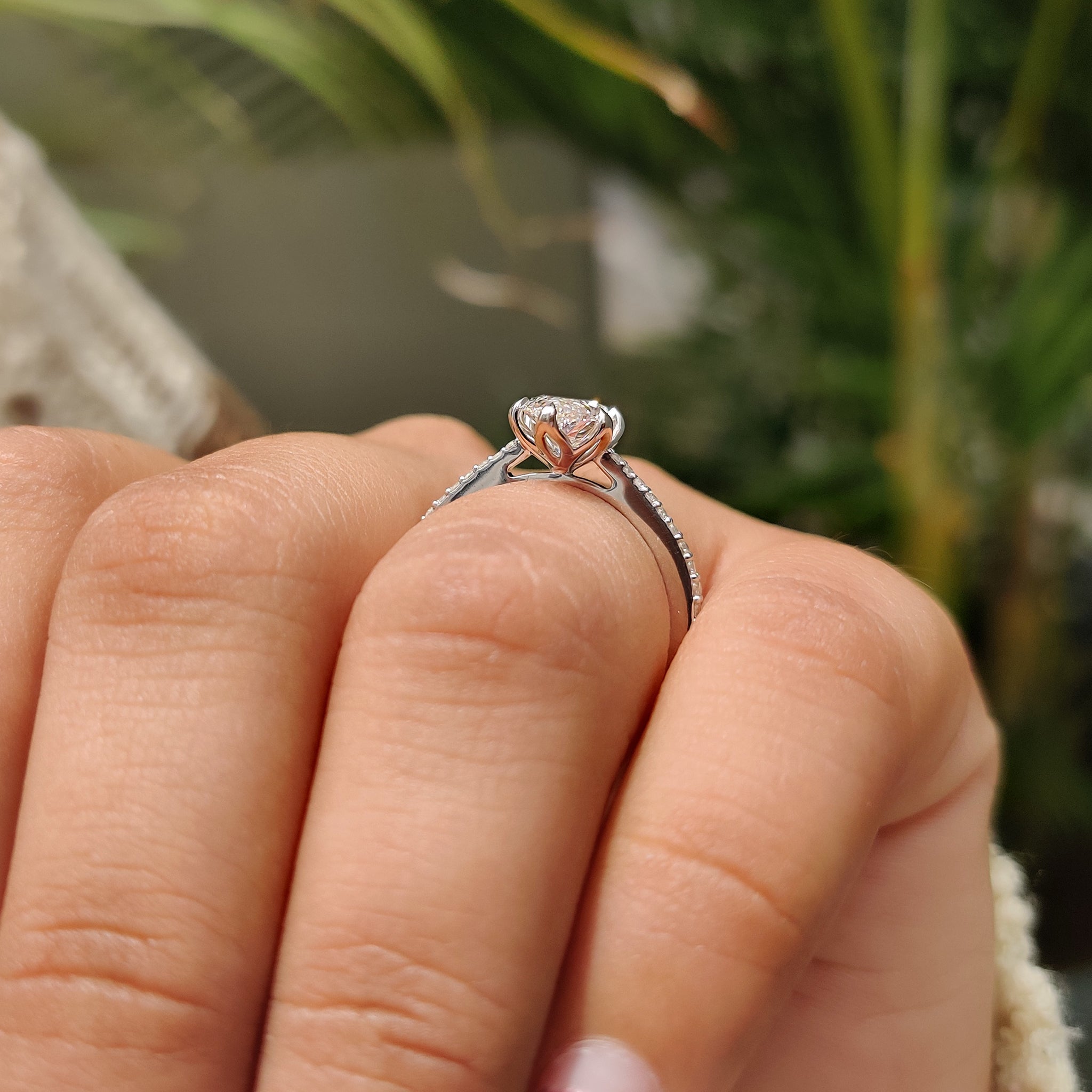 Handmade ring with carat diamonds engagement ring.