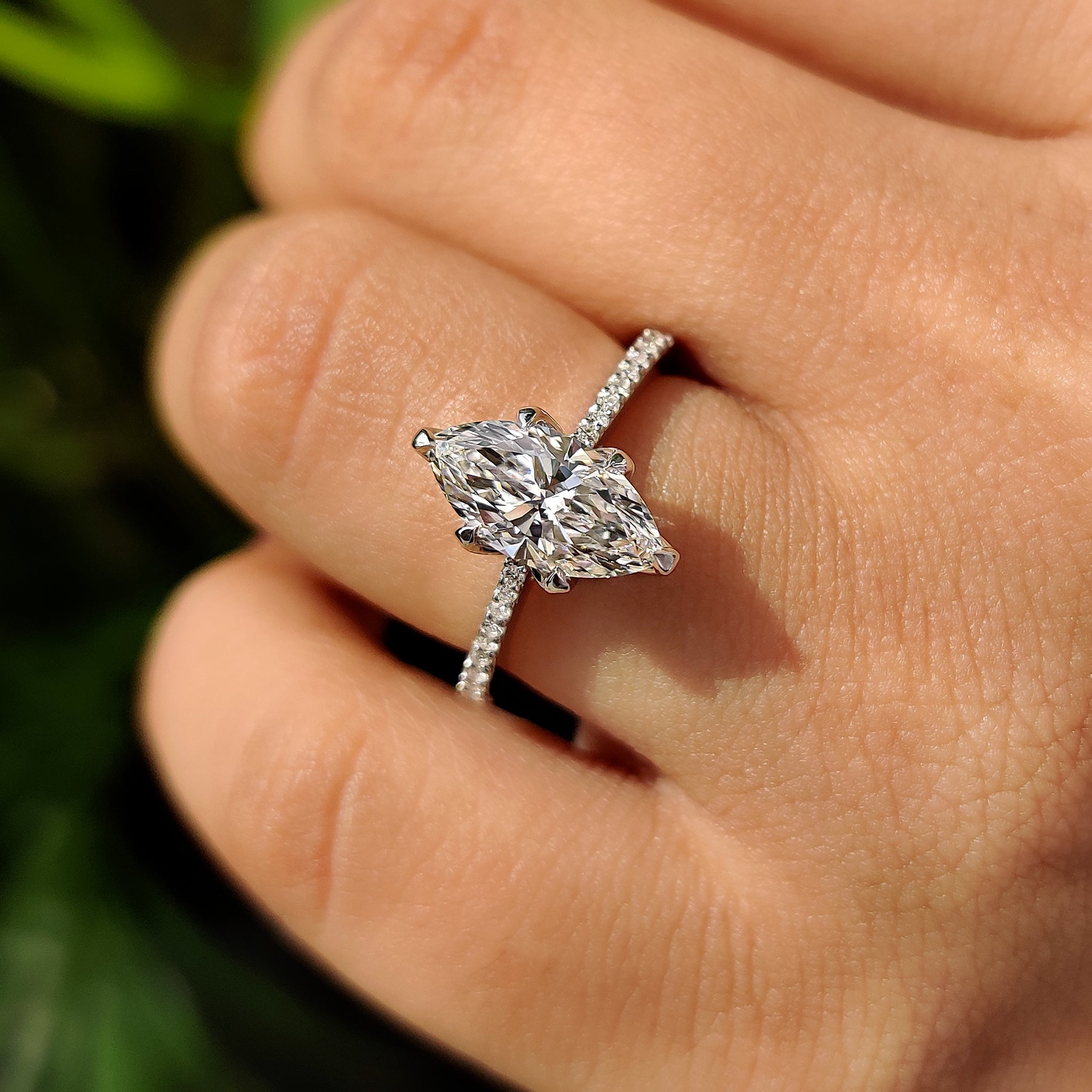 Pave setting ring with handmade ring.