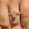 Dutch Marquise Engagement Ring with wedding band.