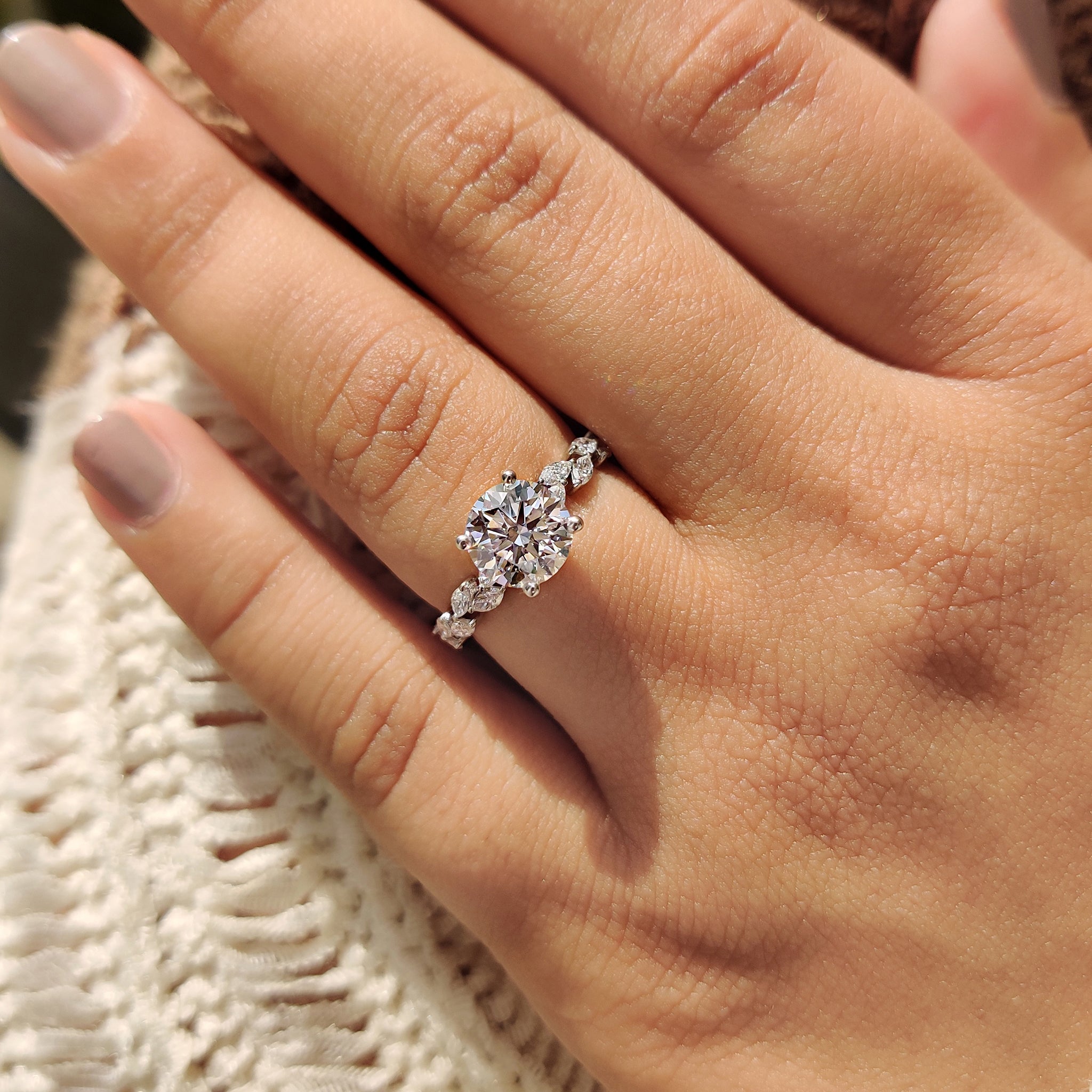 Basket setting ring with pave setting ring.