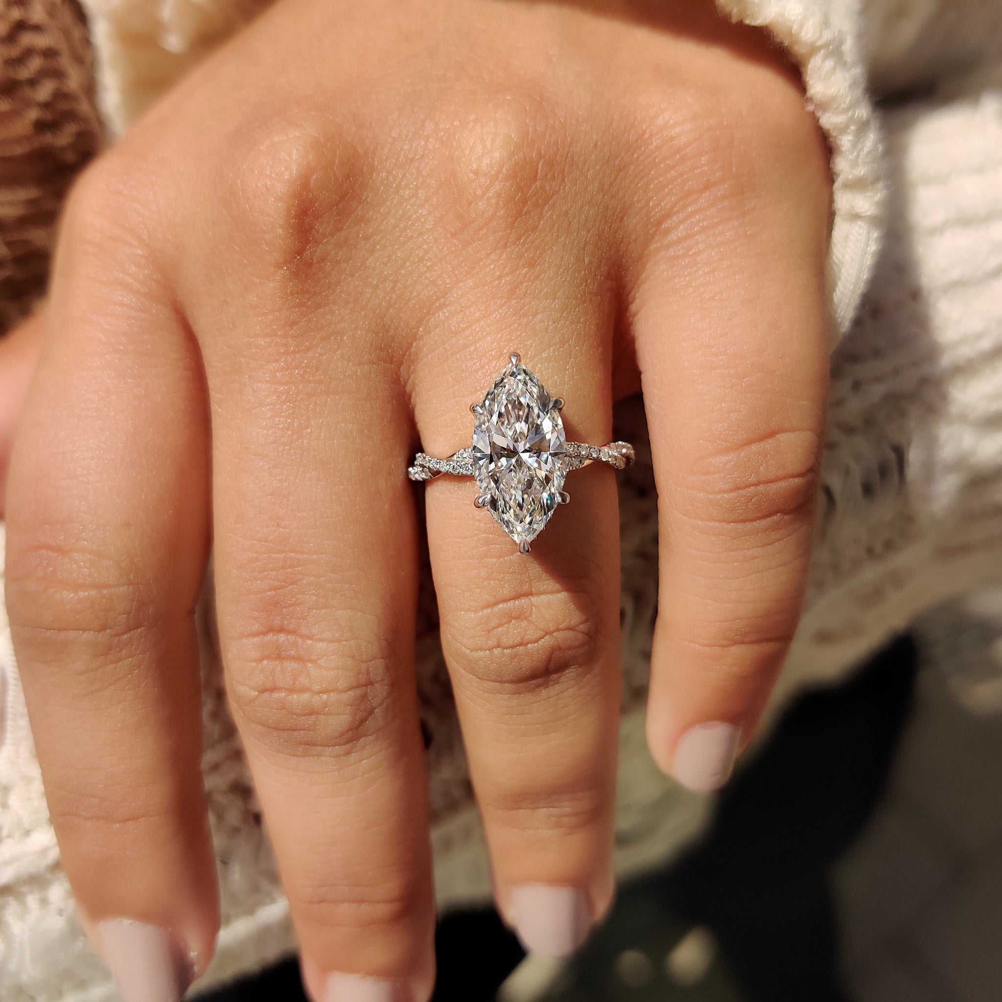 Handmade jewelry with carat diamonds ring.