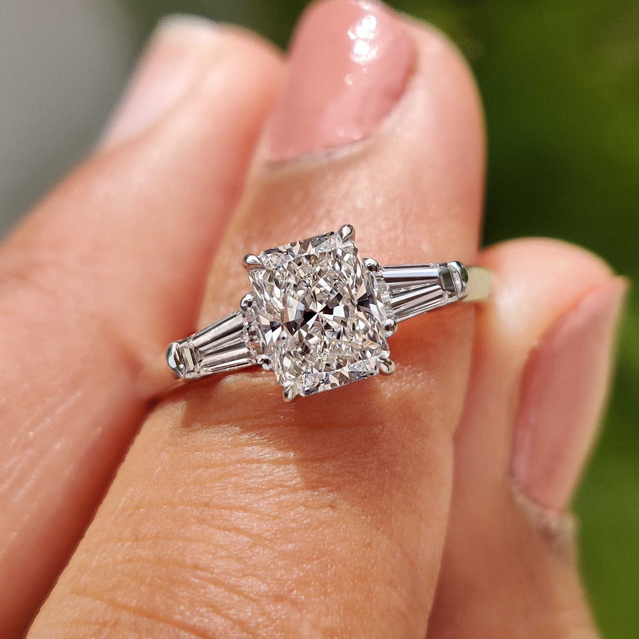 Radiant Cut Stone Diamond Engagement Ring - Main Image