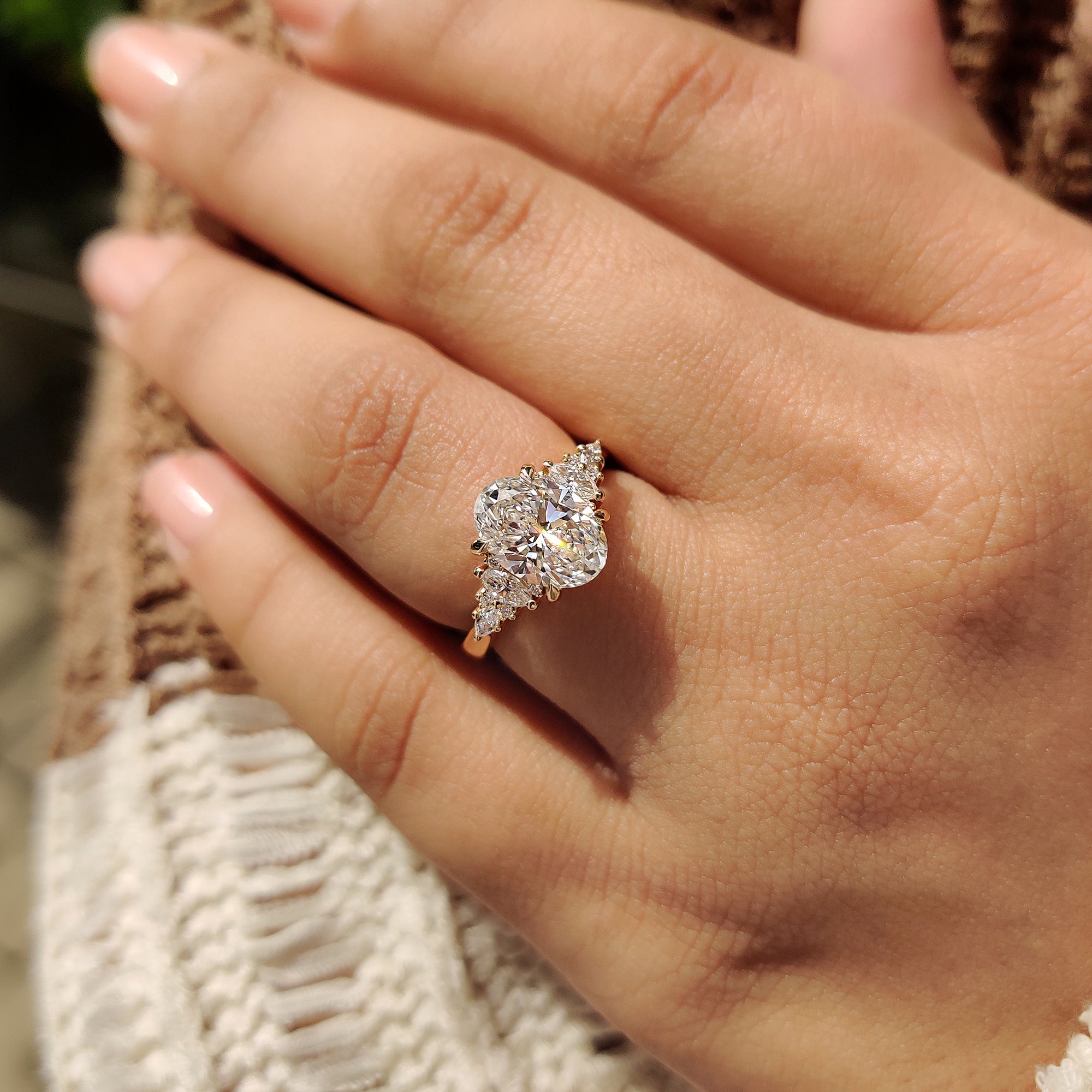 Carat diamonds engagement ring with cathedral setting engagement ring.