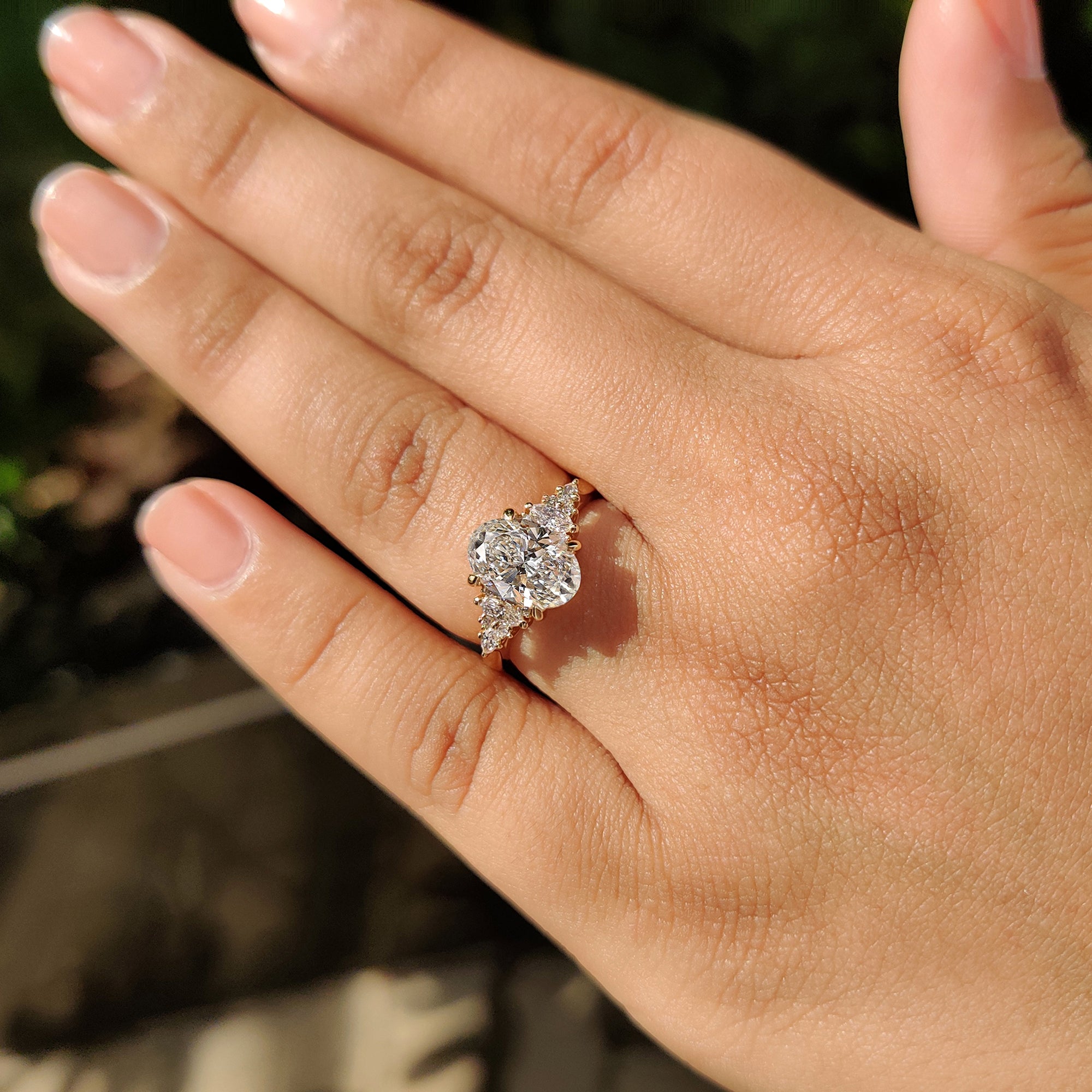 Muse set ring with tapered shank engagement ring.