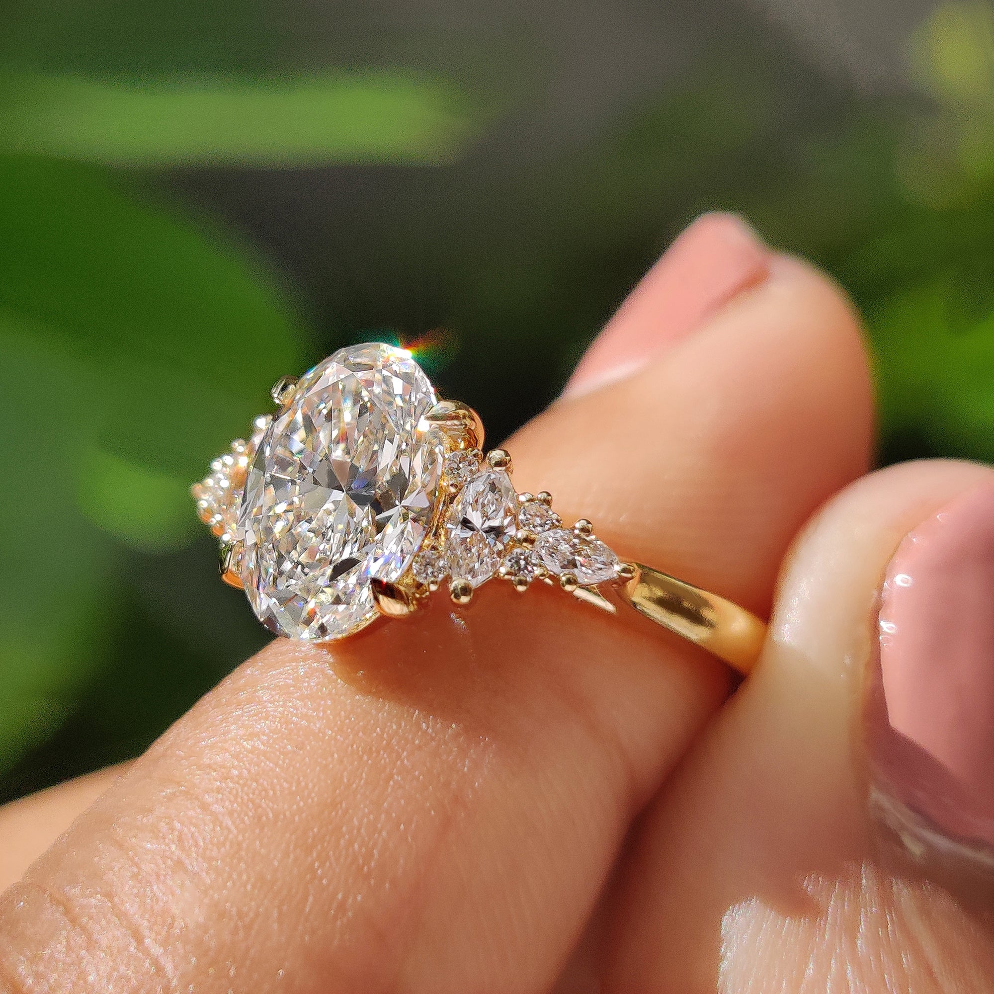 Handmade jewelry with carat diamonds ring.
