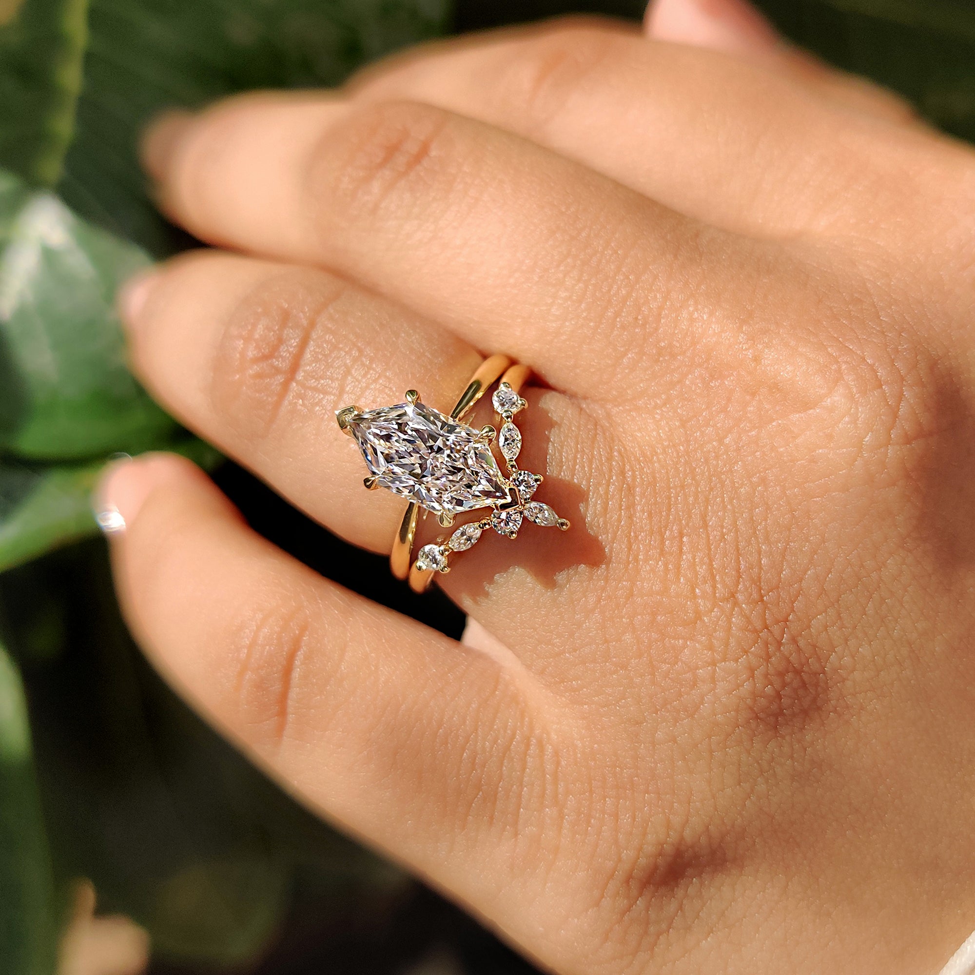 Dutch marquise ring with hidden halo ring.
