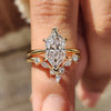 Yellow gold bridal set with Dutch marquise ring.