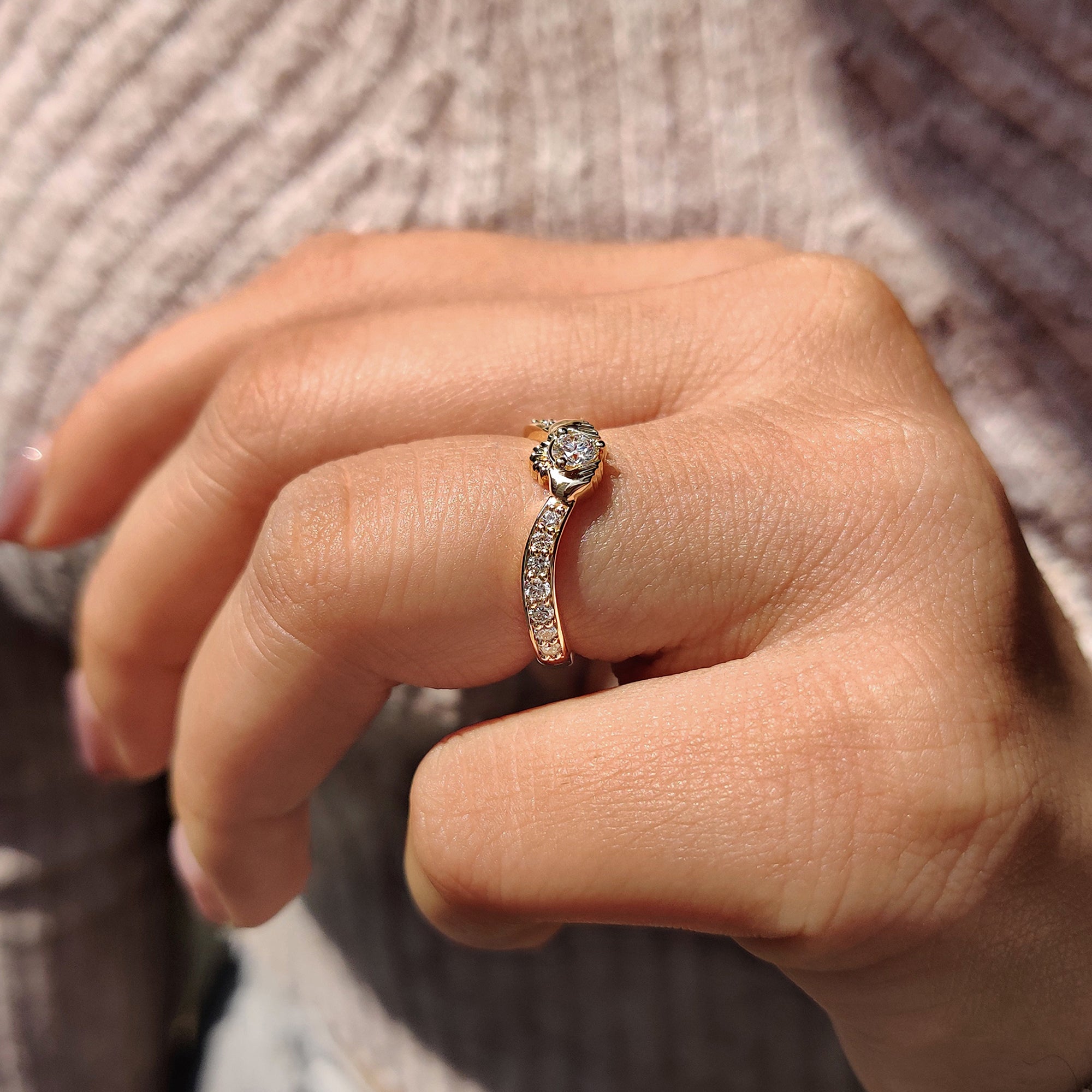 Pave setting ring with carat diamonds ring.
