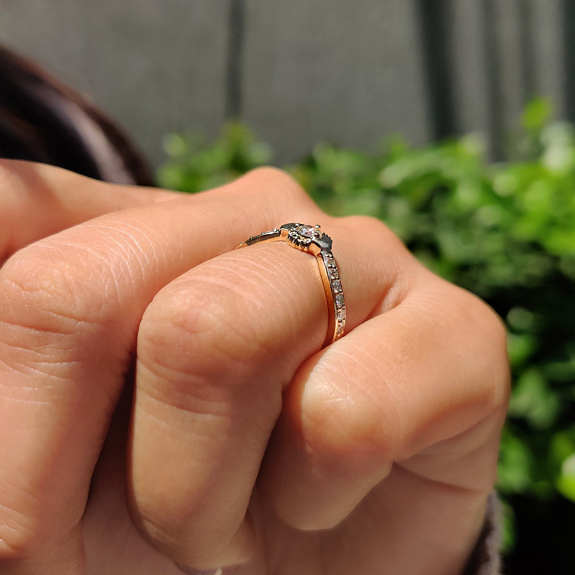 Handmade jewelry with vintage claddagh ring.
