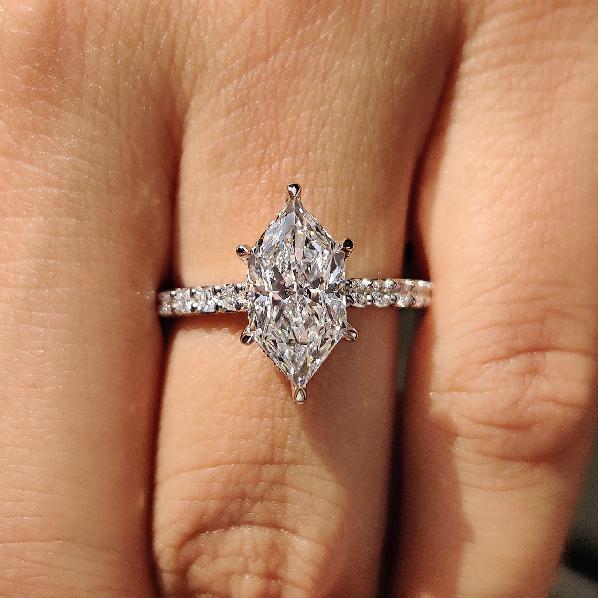 Handmade ring with carat diamonds engagement ring.
