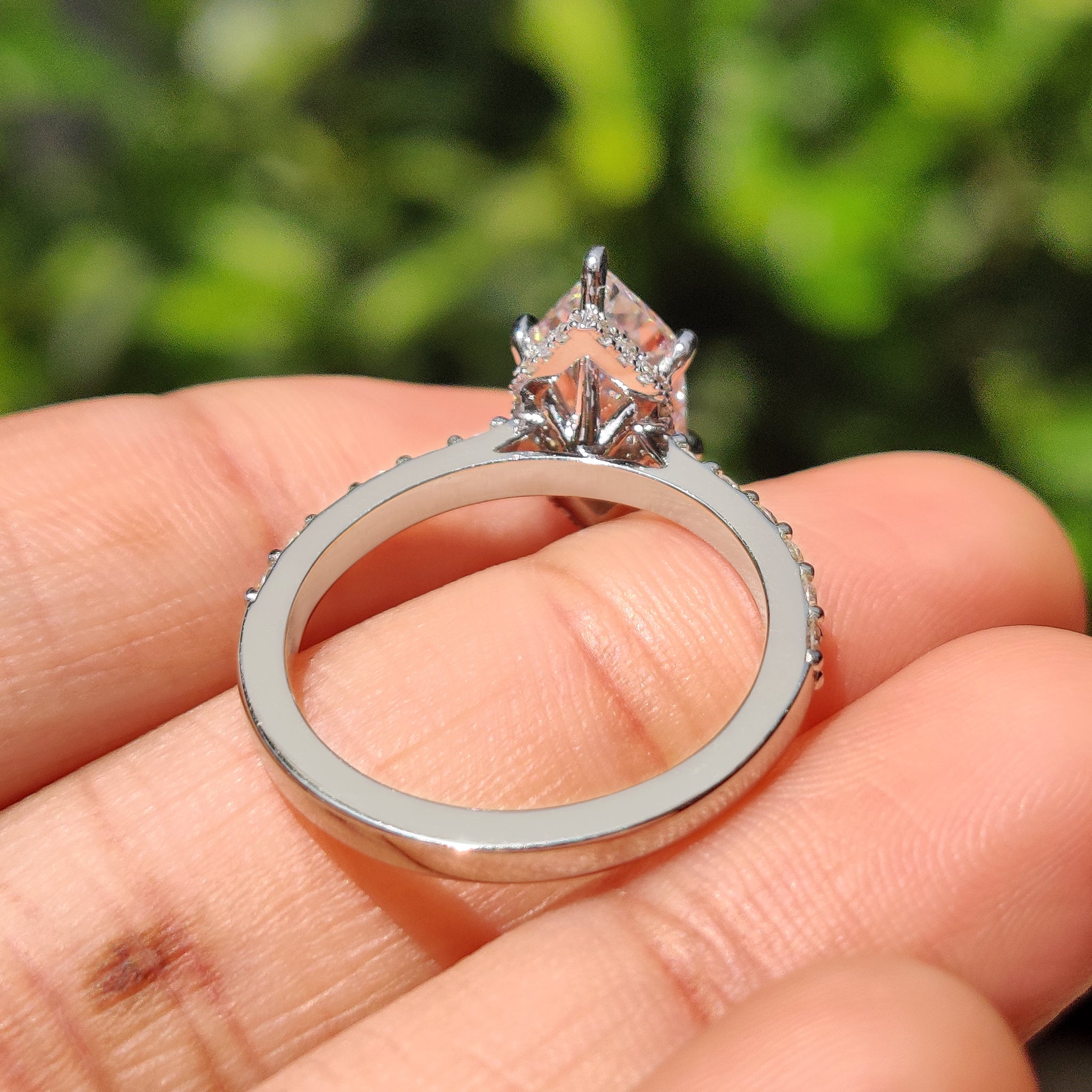 Dutch marquise engagement ring with handmade jewelry.

