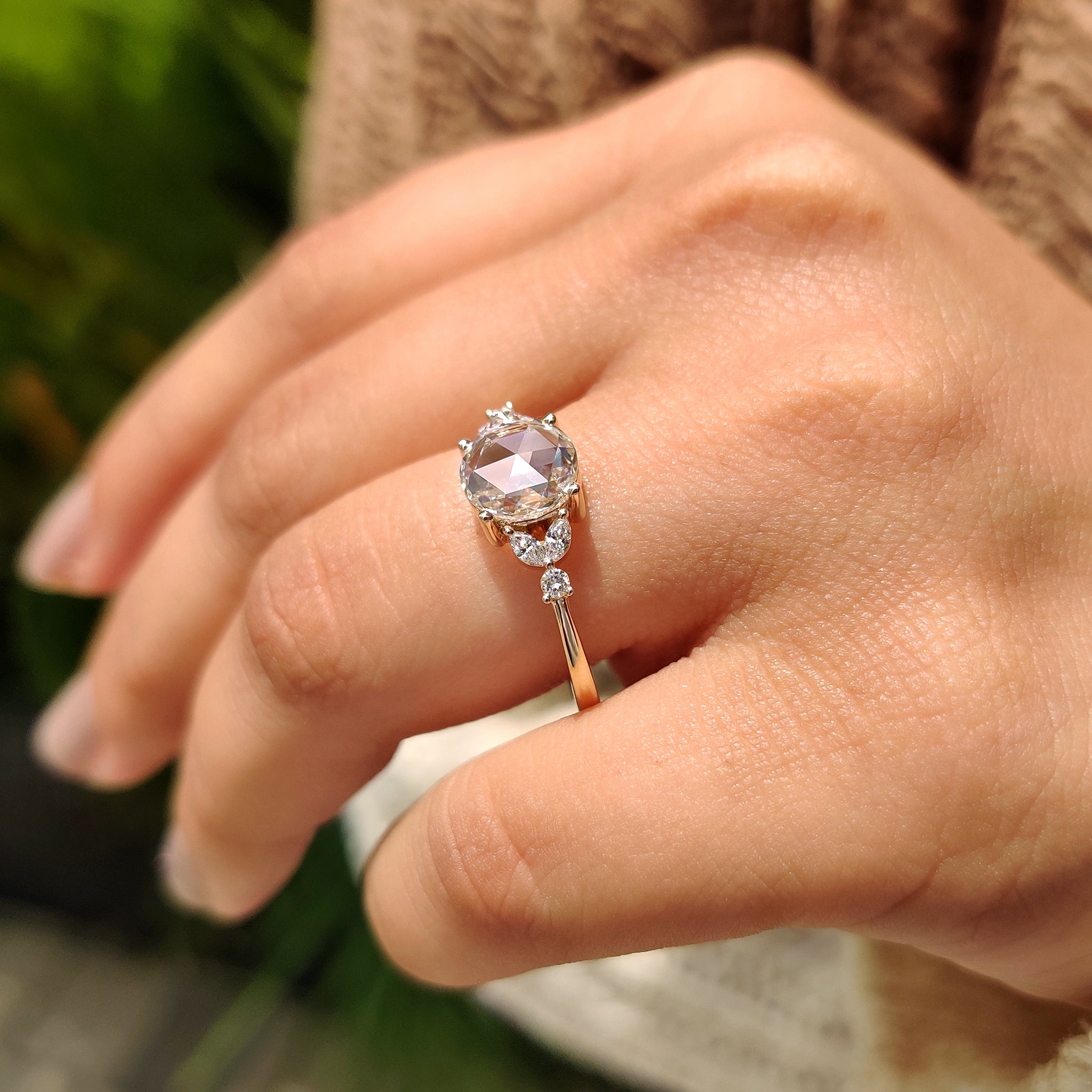 Handmade ring with carat diamonds engagement ring.
