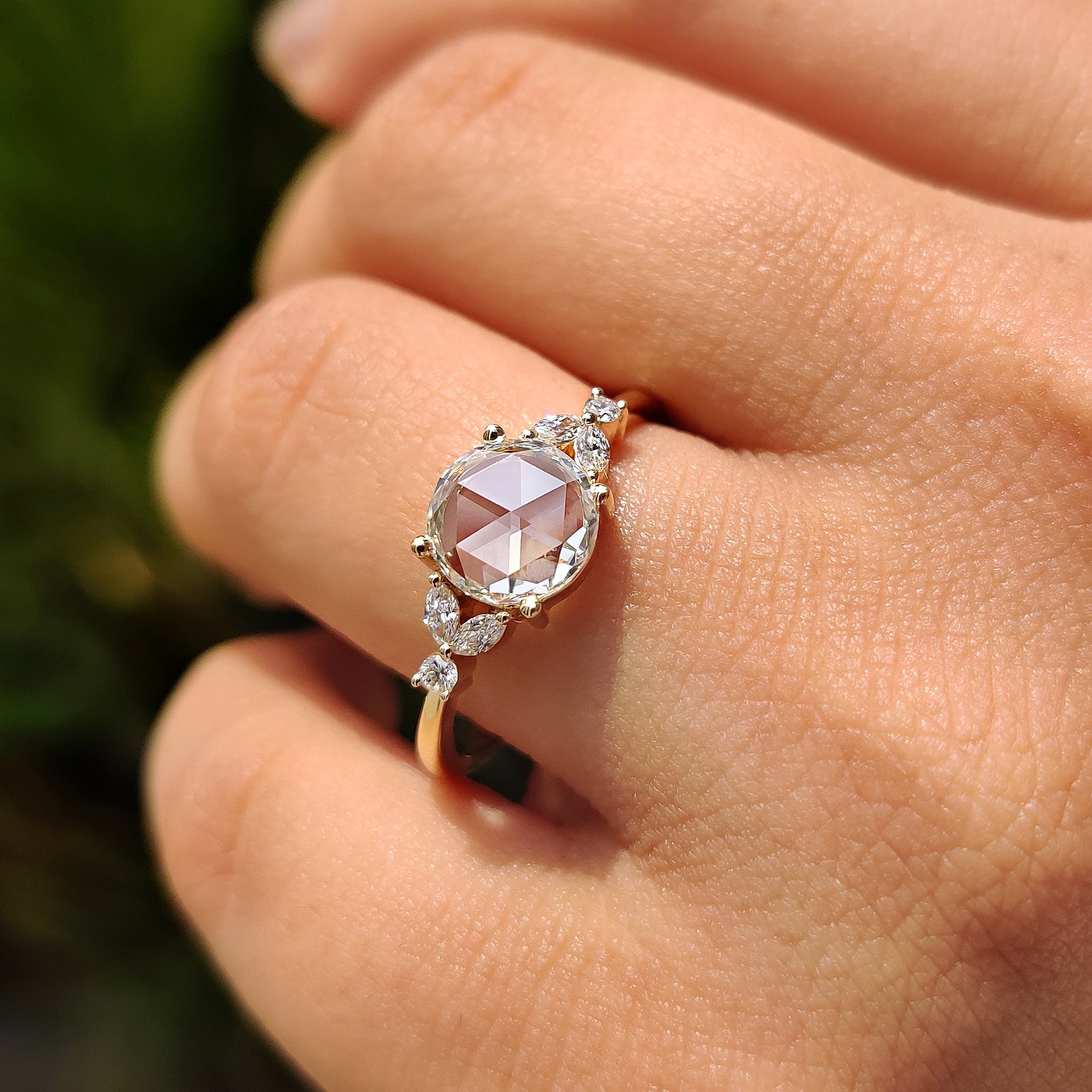 Carat diamonds engagement ring with handmade jewelry.
