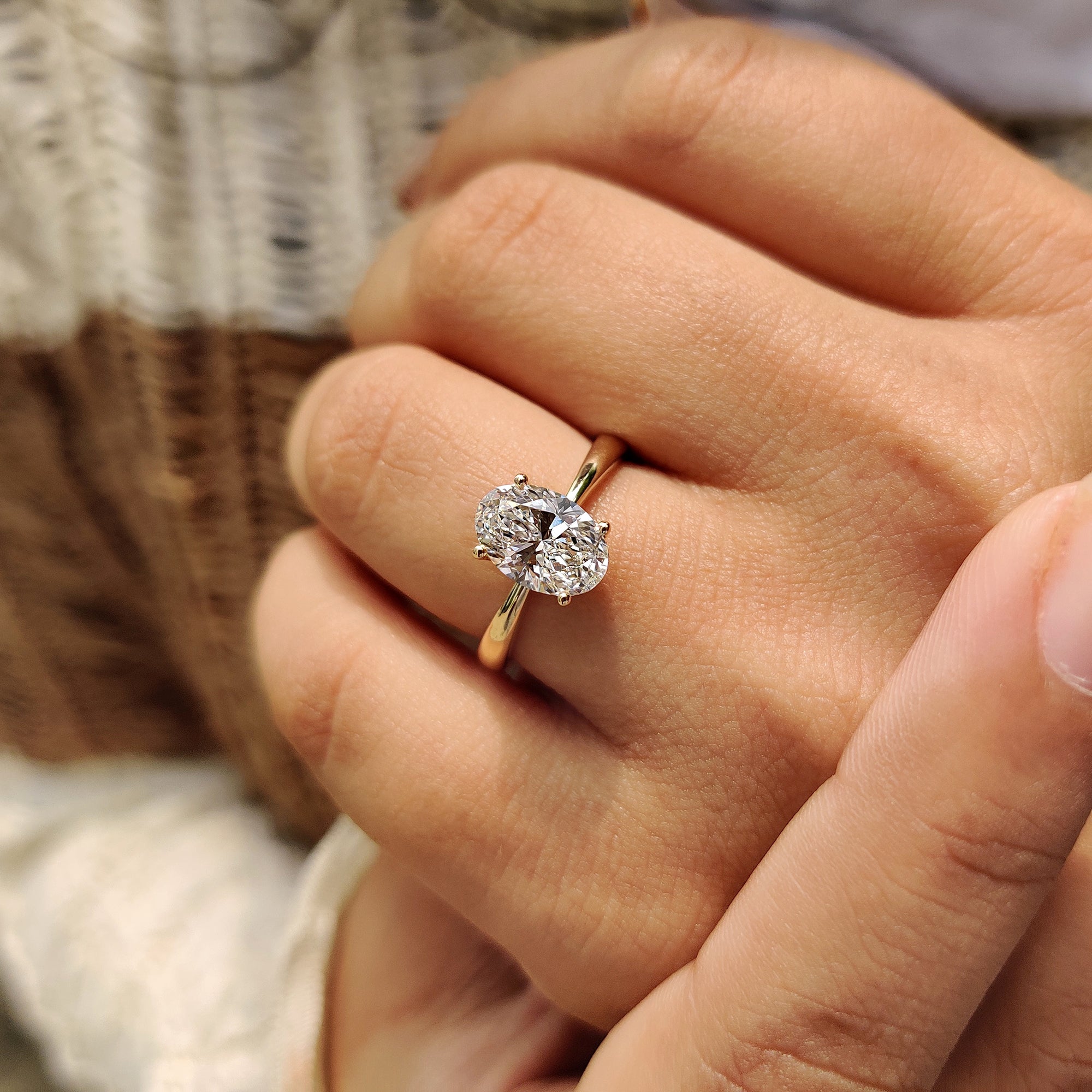 Tapered shank ring in handmade ring.
