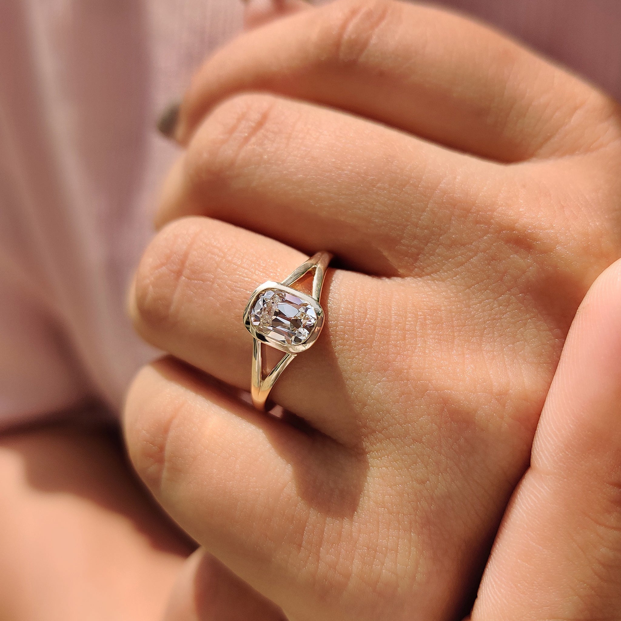 Carat Diamonds engagement ring with old European cut diamond design.