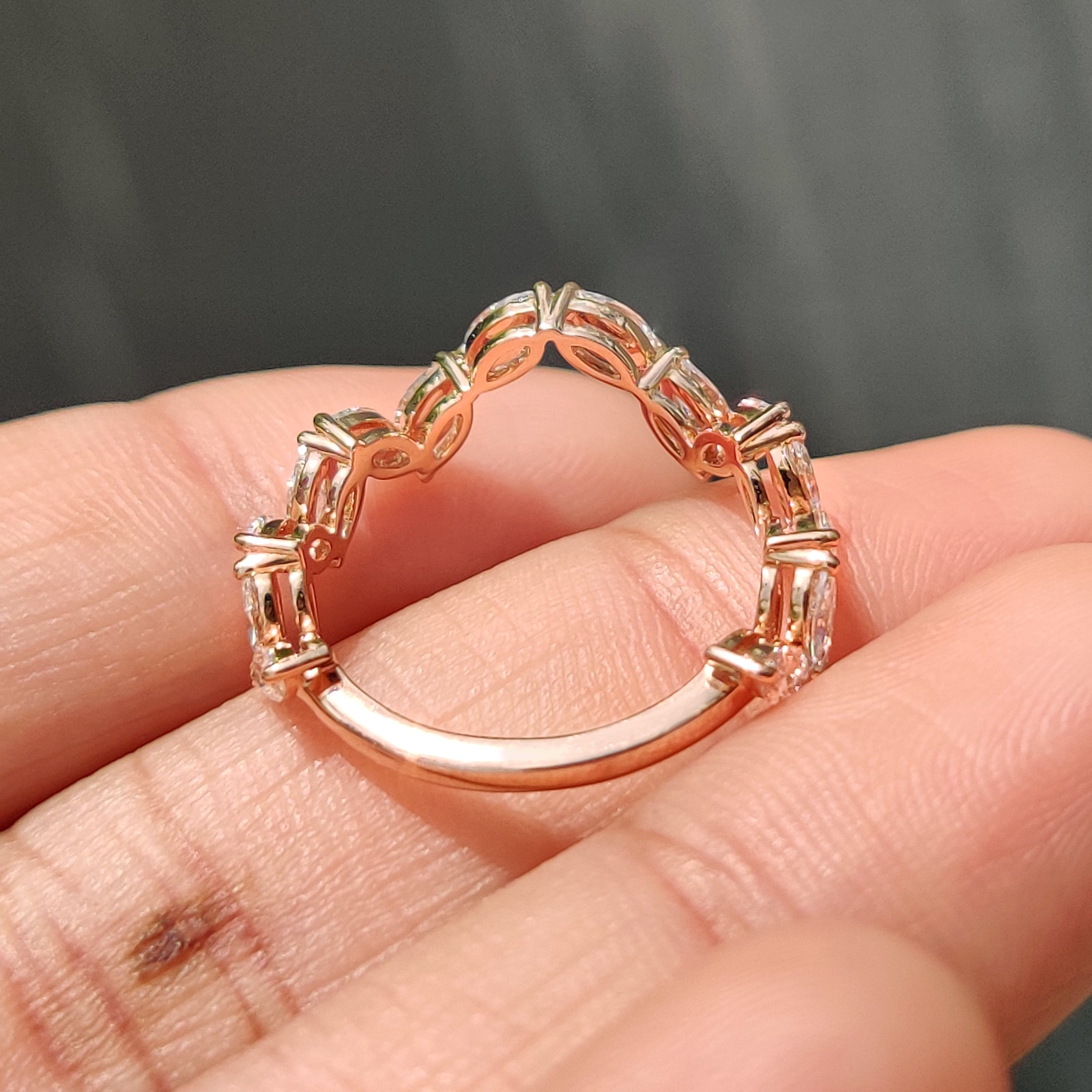 Handmade jewelry with carat diamonds band.