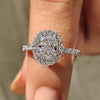 White Gold Cushion Halo Engagement Ring