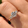 Round Cut 3 Stone Double Prong Engagement Ring