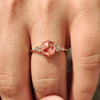Pink diamond engagement ring in yellow gold diamond ring.