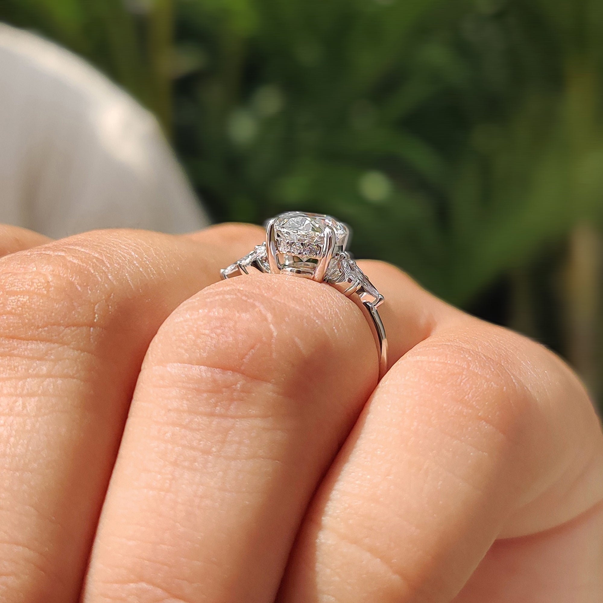 Carat diamonds engagement ring with handmade ring.
