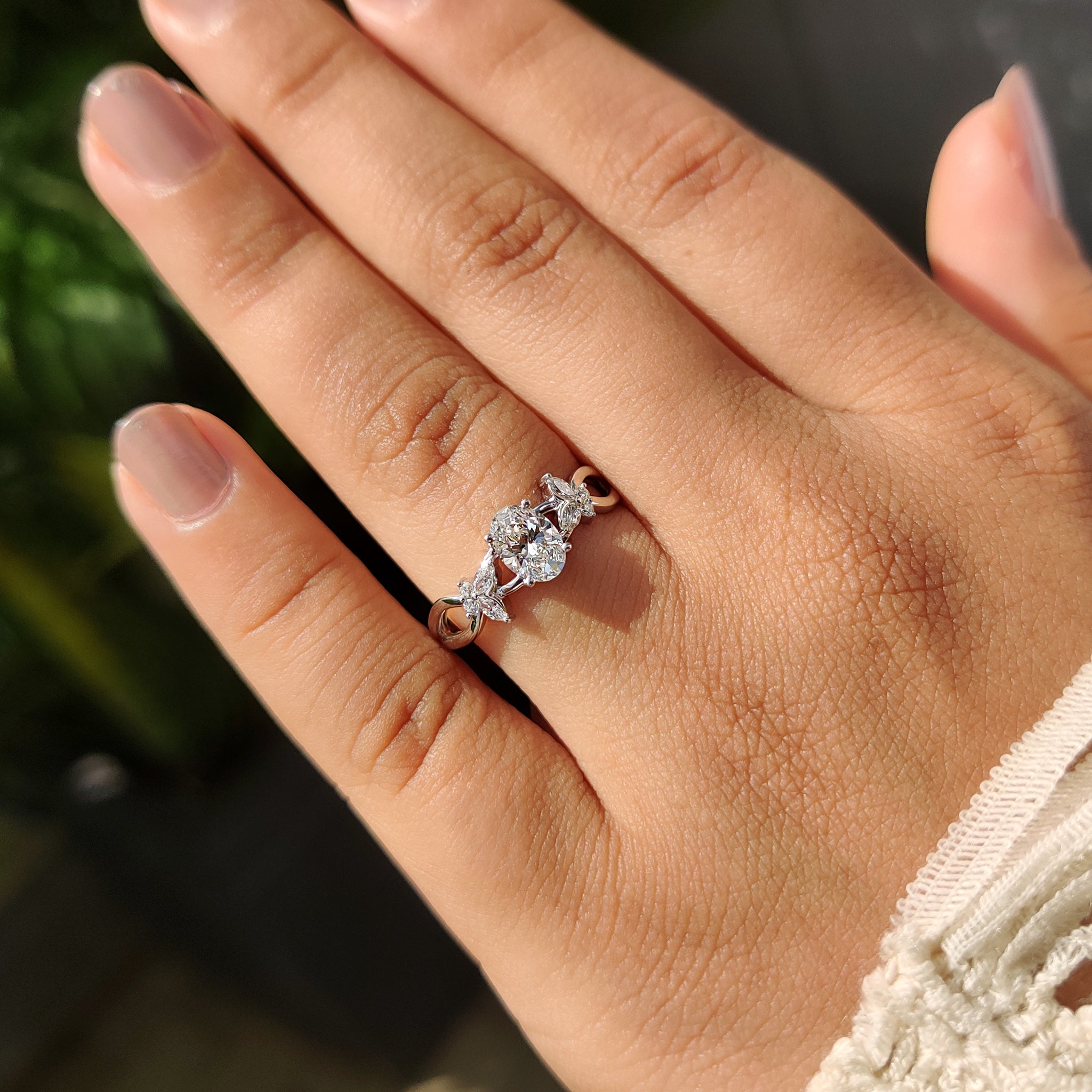 Handmade jewelry with carat diamonds ring.