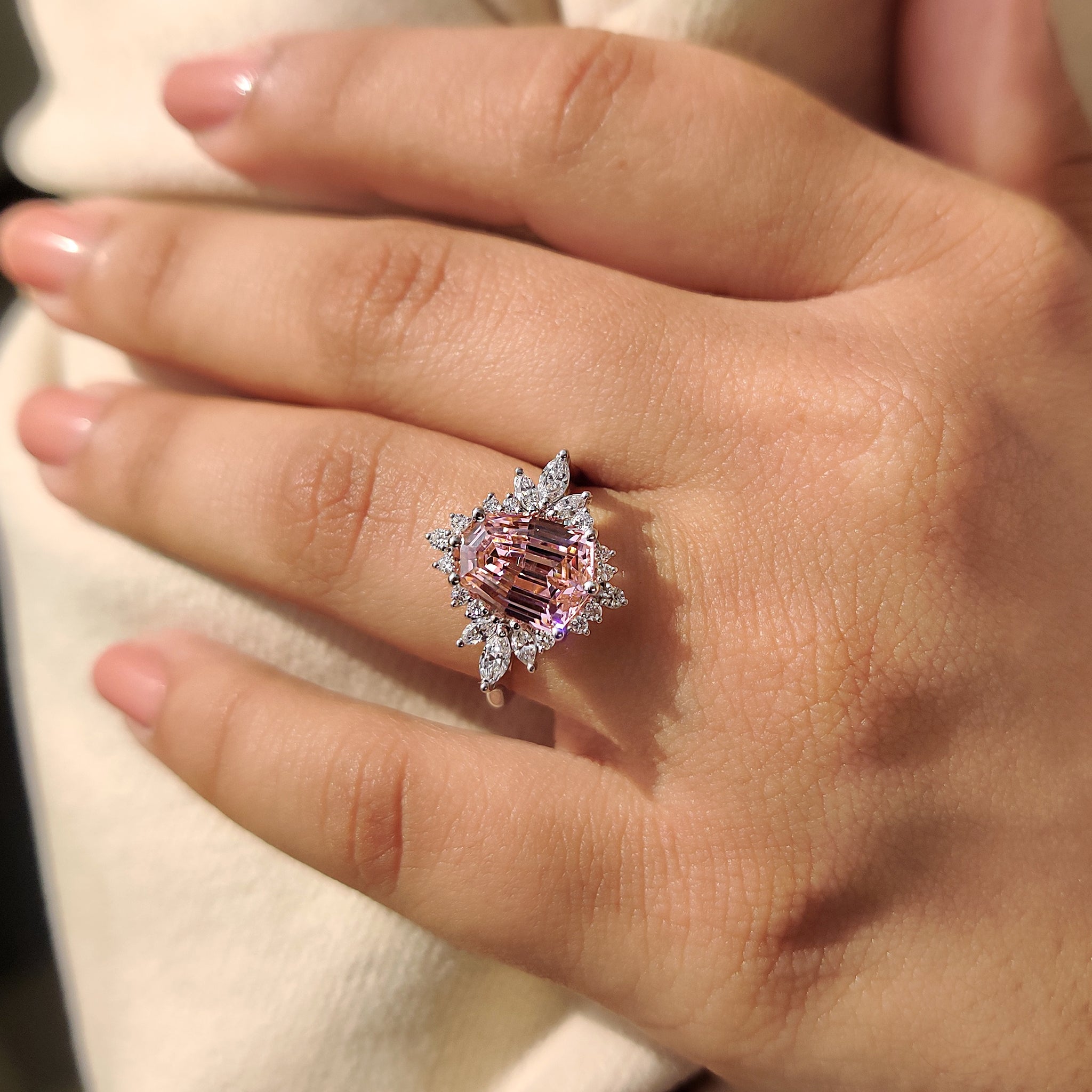 Buy gemstone ring in handmade jewelry design.