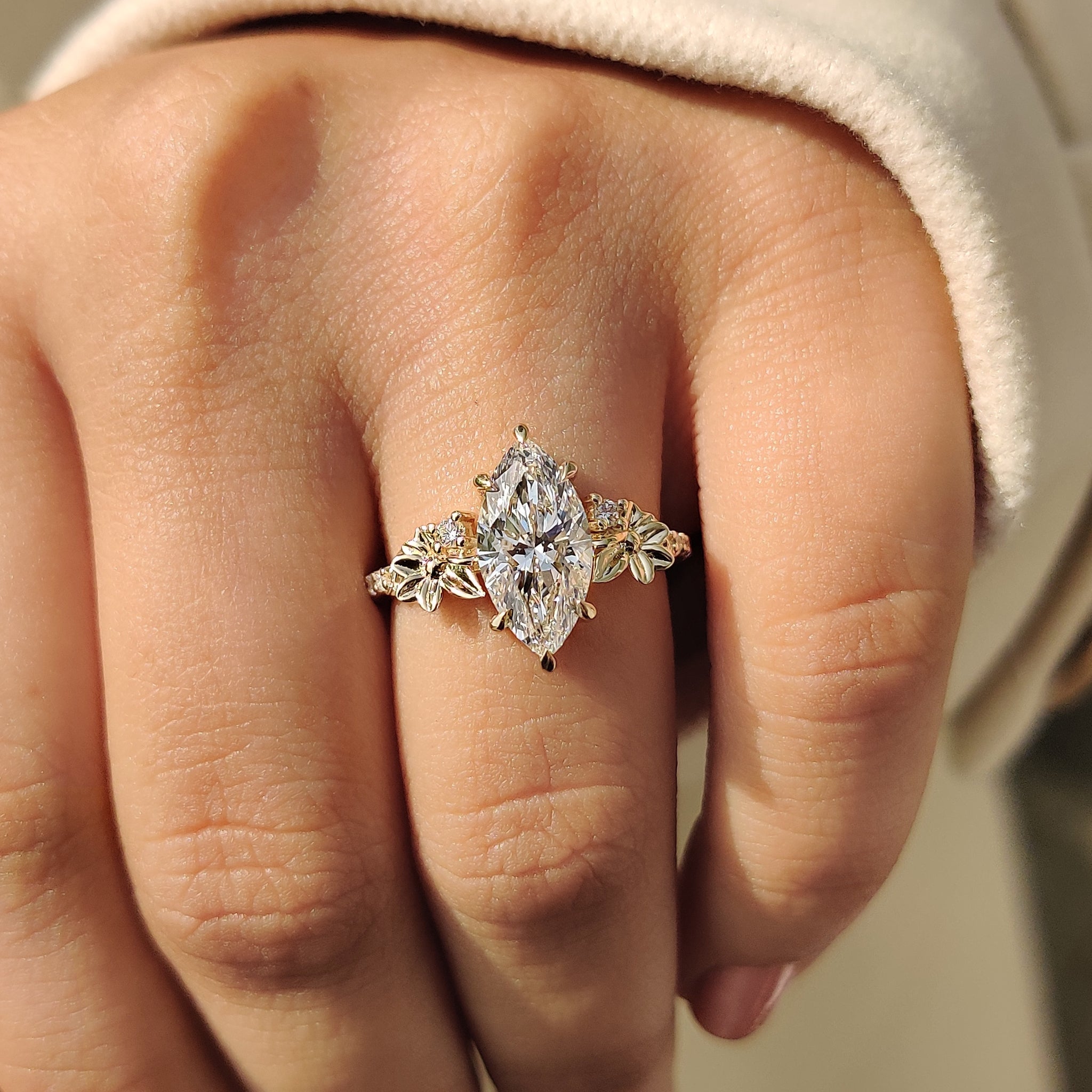 Nature inspired diamond ring.