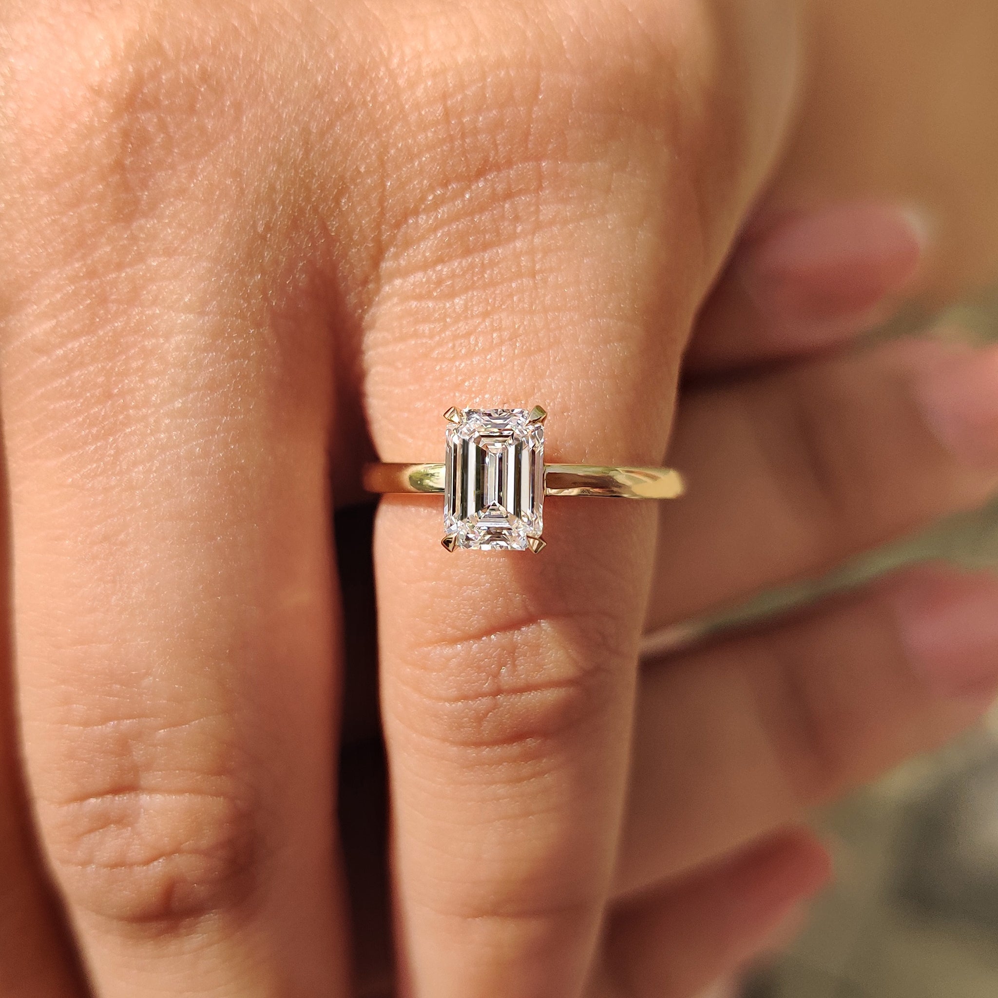 Carat diamonds emerald engagement ring