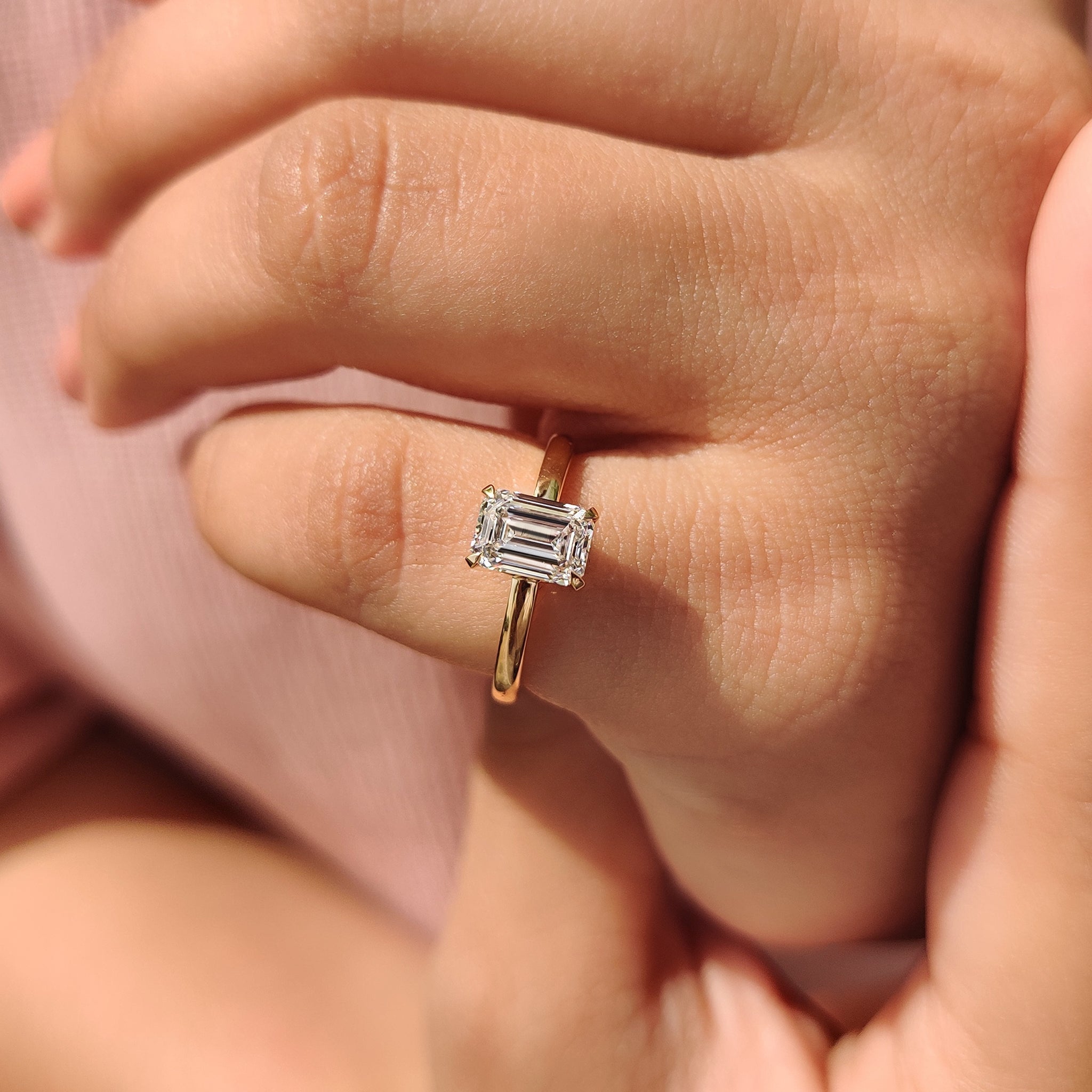 IGI certified emerald cut diamond ring