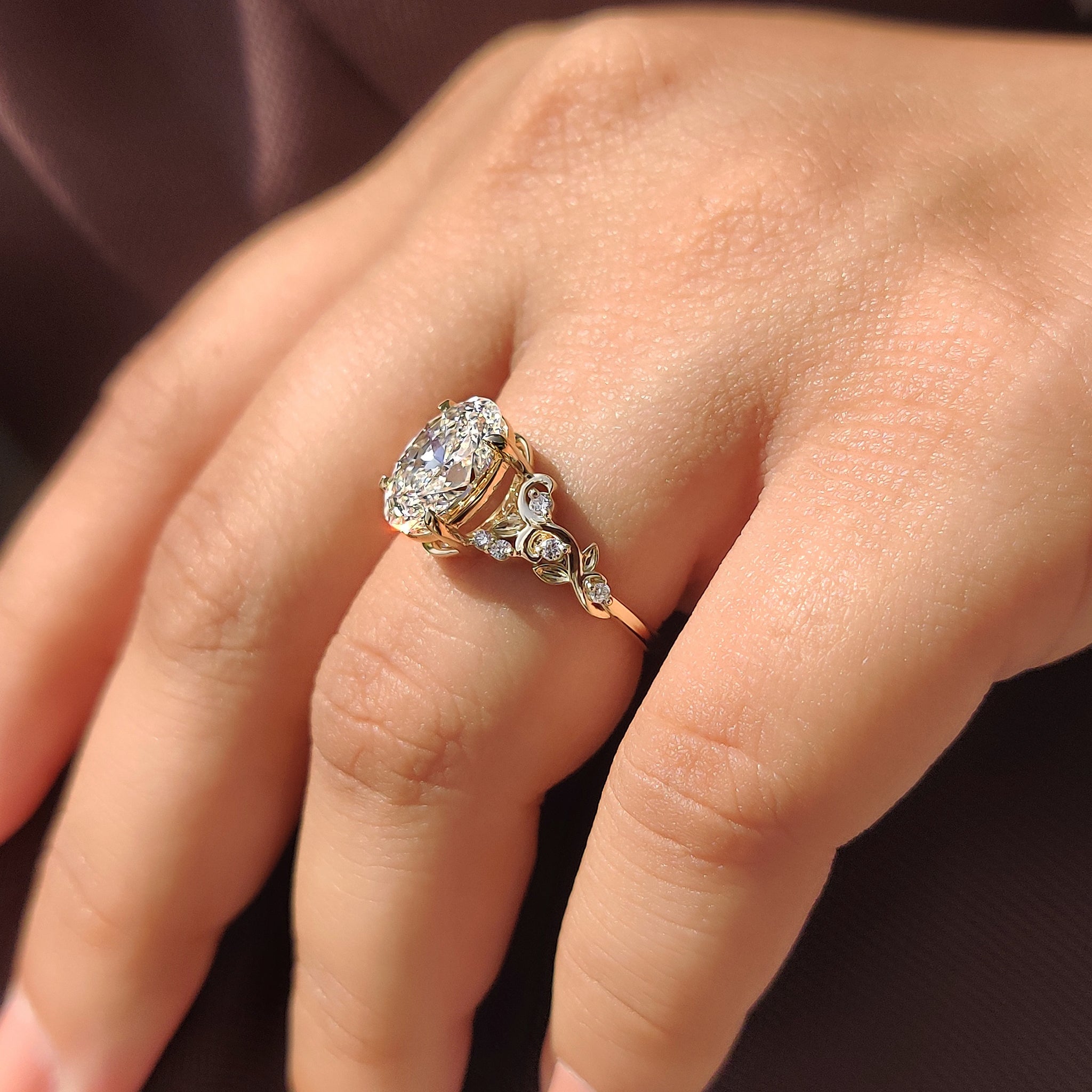 Handmade jewelry with carat diamonds ring.

