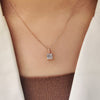 Princess cut diamond pendant with solitaire pendant.
