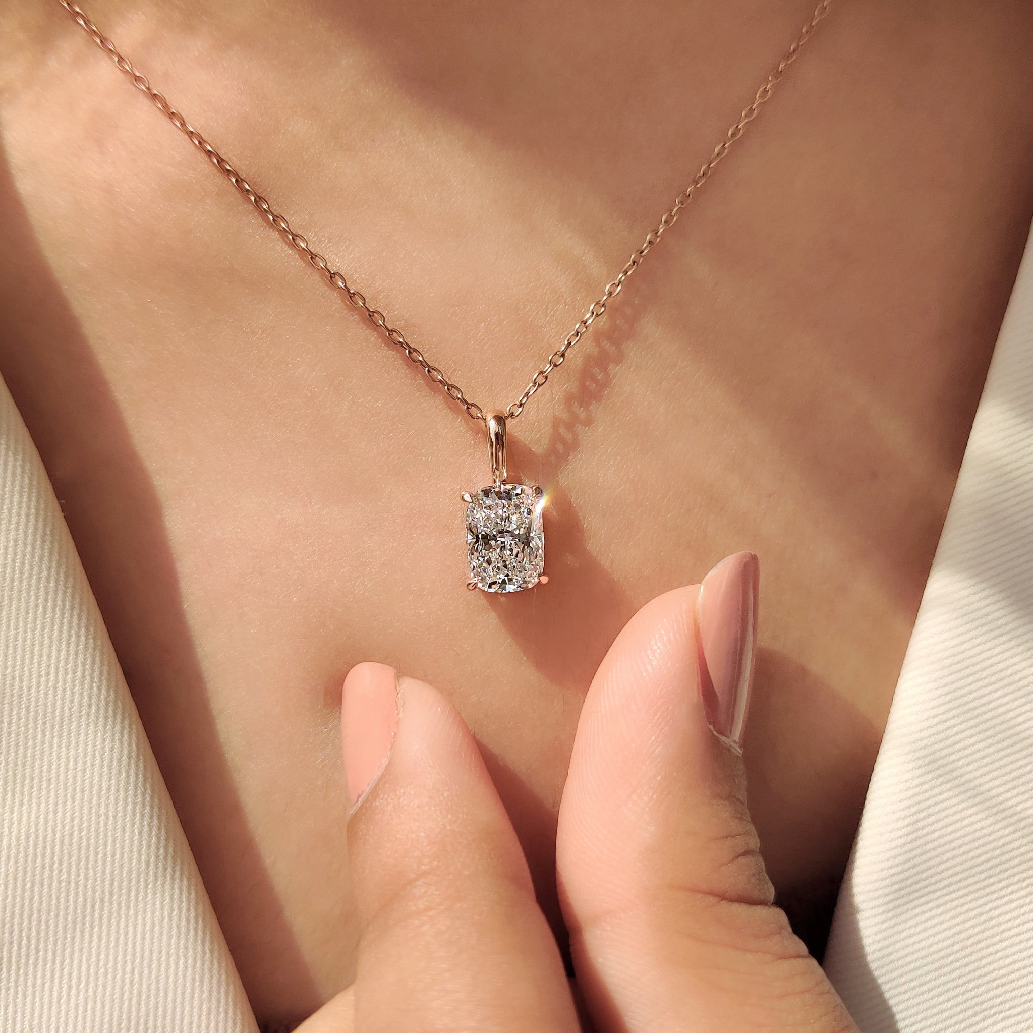 Lab Grown Diamond with handmade pendant.
