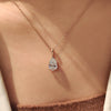 Pear diamond pendant with v prong setting.