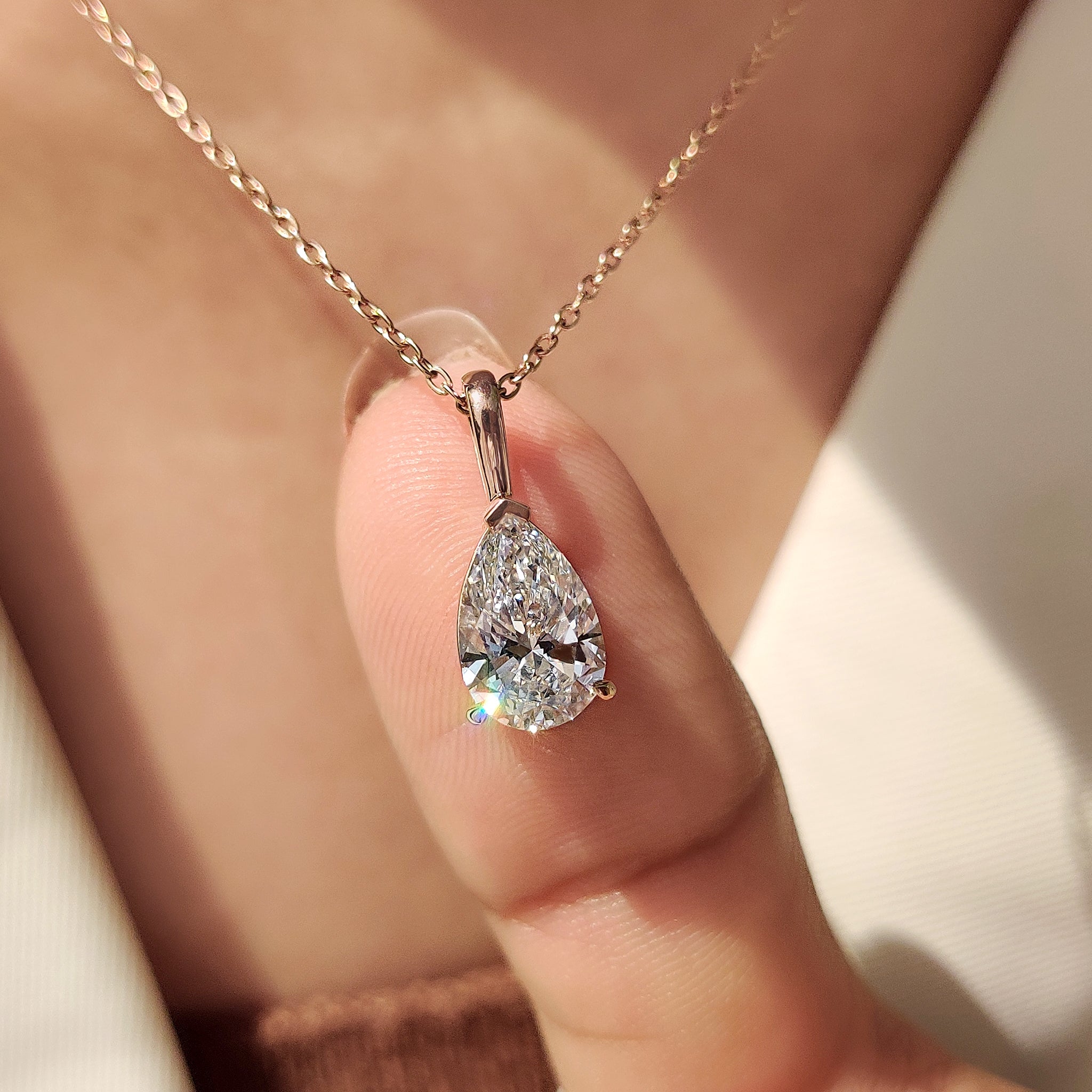 Lab Grown Diamond with handmade pendant.
