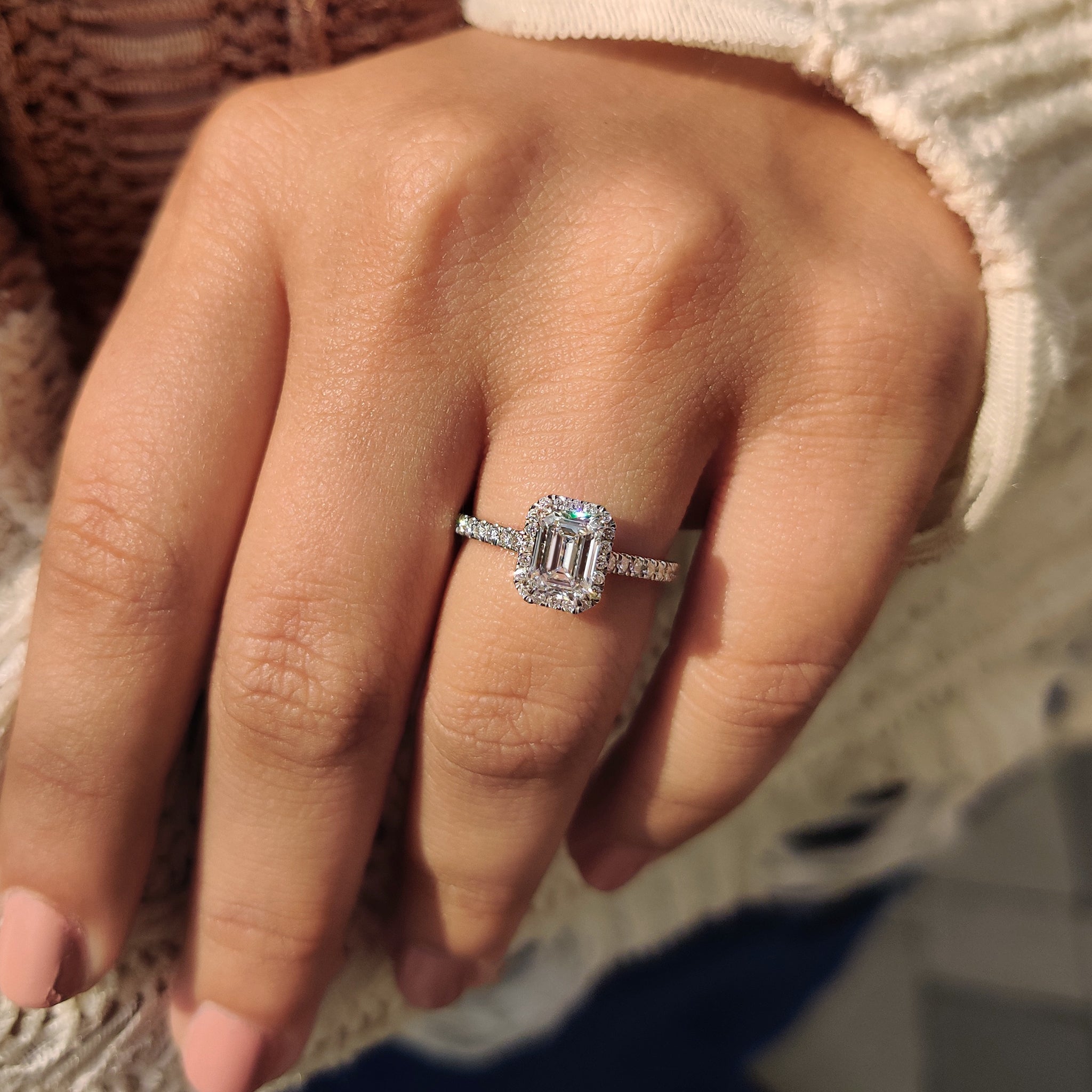 Handmade jewellery emerald engagement style
