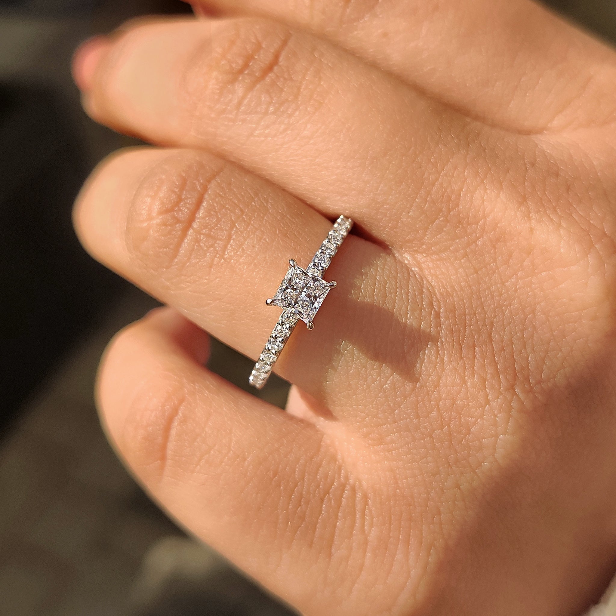 Lab grown diamond princess cut ring
