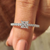 Princess cut diamond ring in white gold
