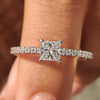 Princess cut diamond ring in white gold
