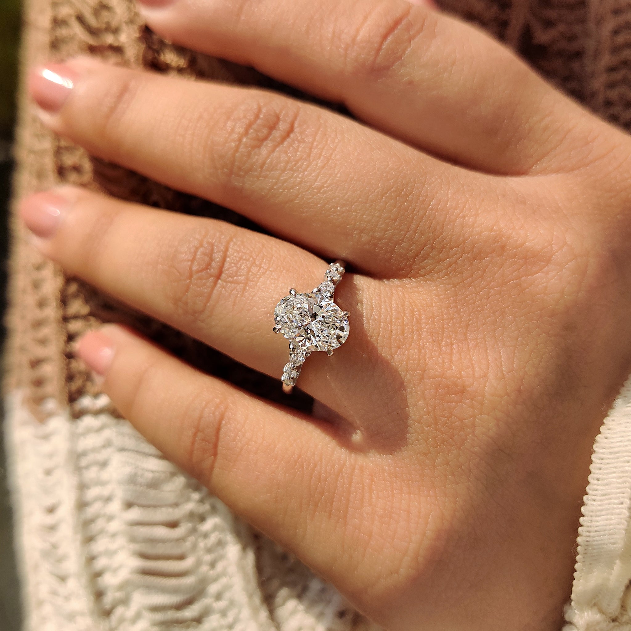 Custom engagement ring oval cut design
