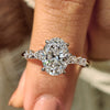 White gold oval diamond ring design
