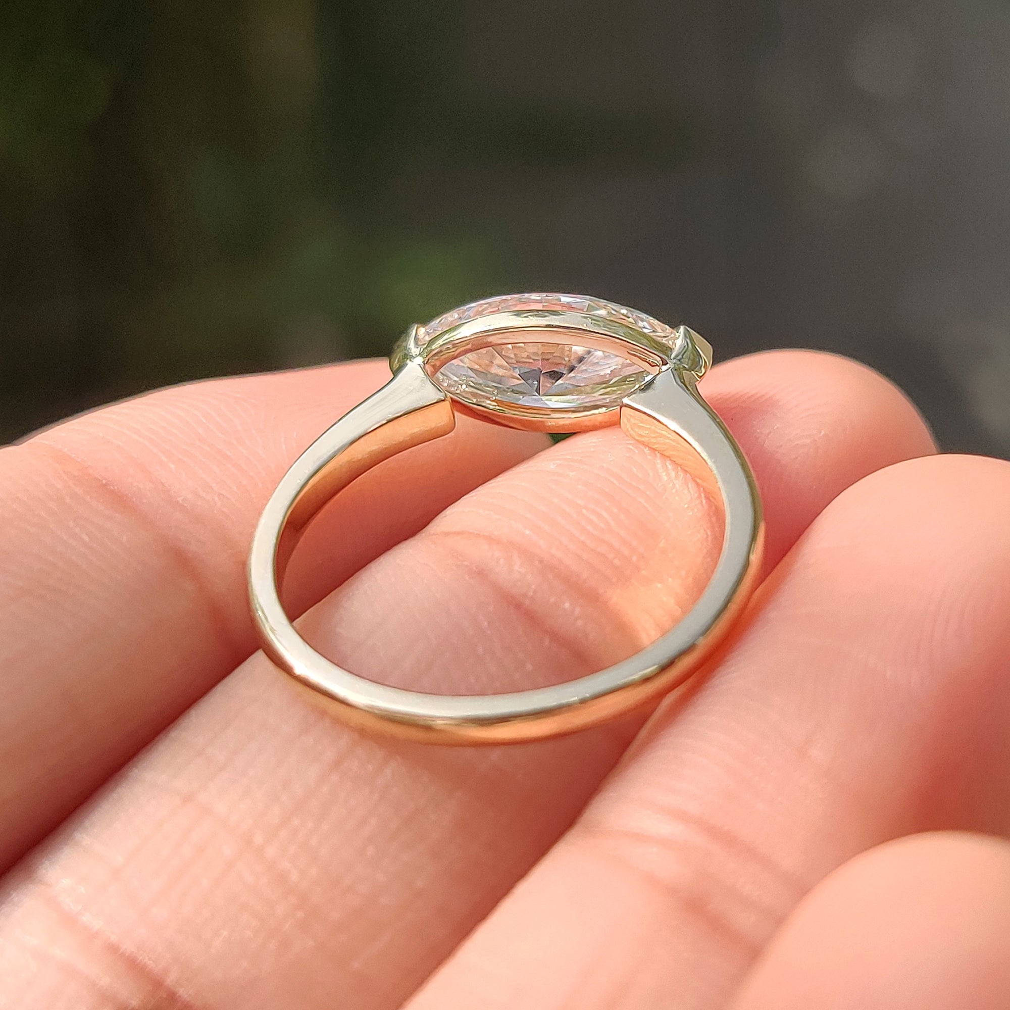 Yellow gold engagement ring handmade style
