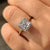 "Halo princess cut engagement ring in white gold
