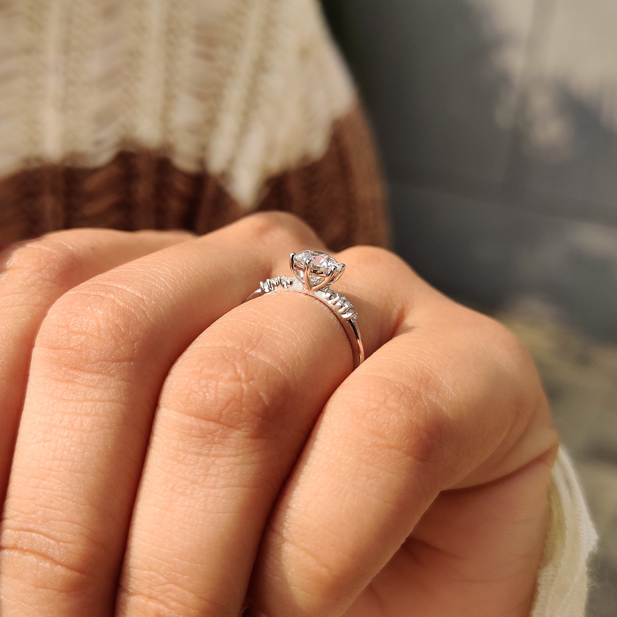 IGI certified round diamond engagement ring
