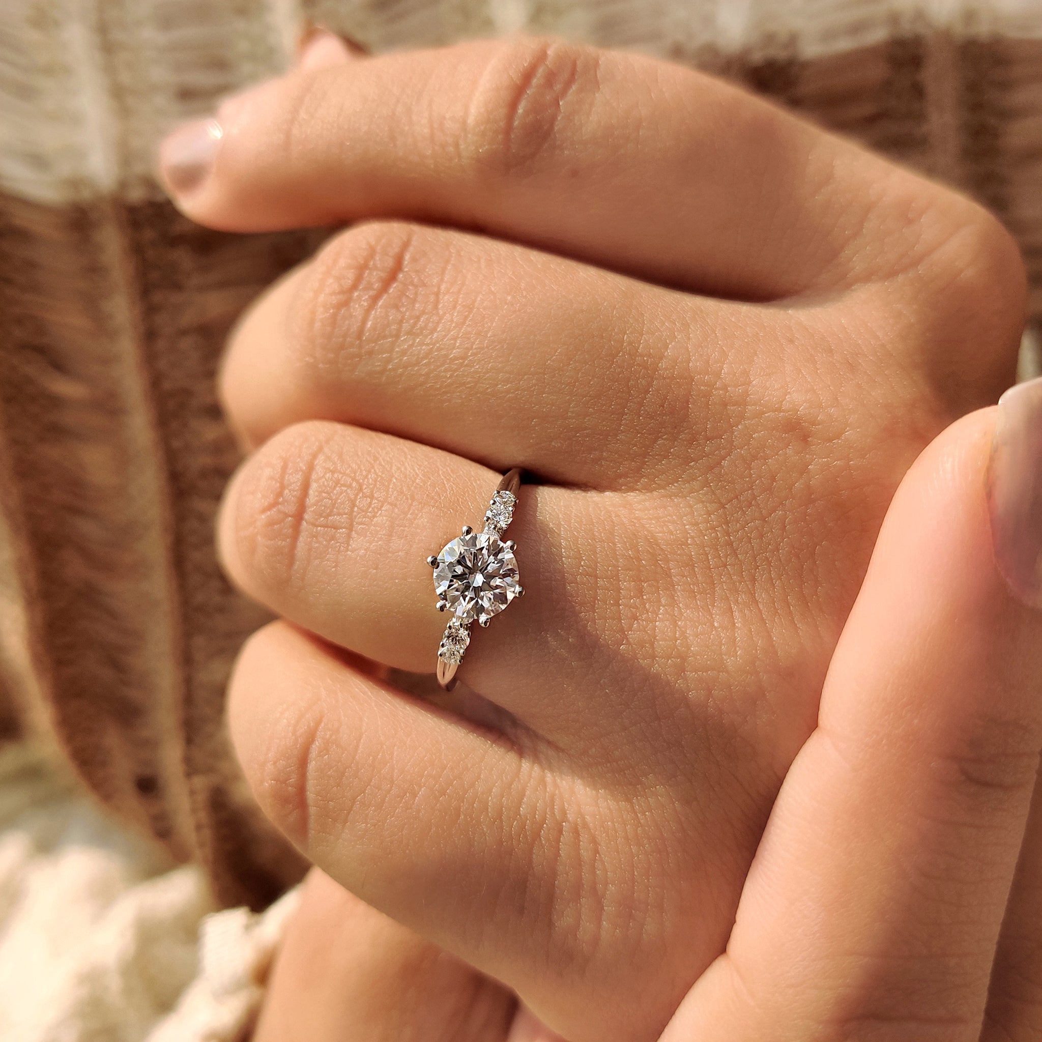 Twisted shank round diamond ring
