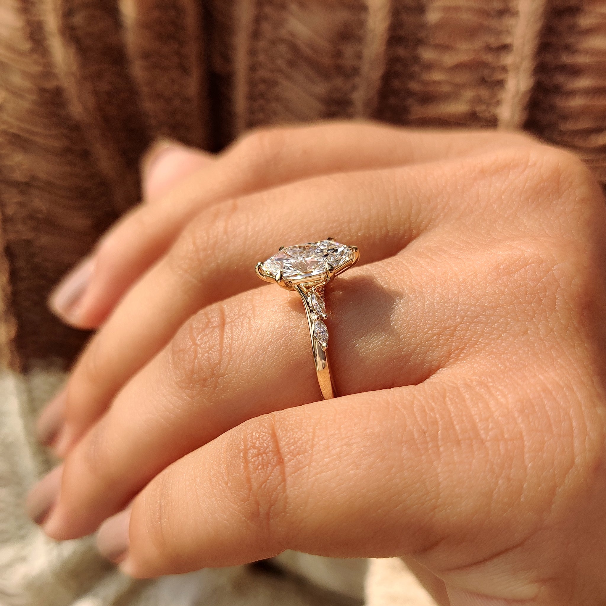 Custom engagement ring designed with carat diamonds.
