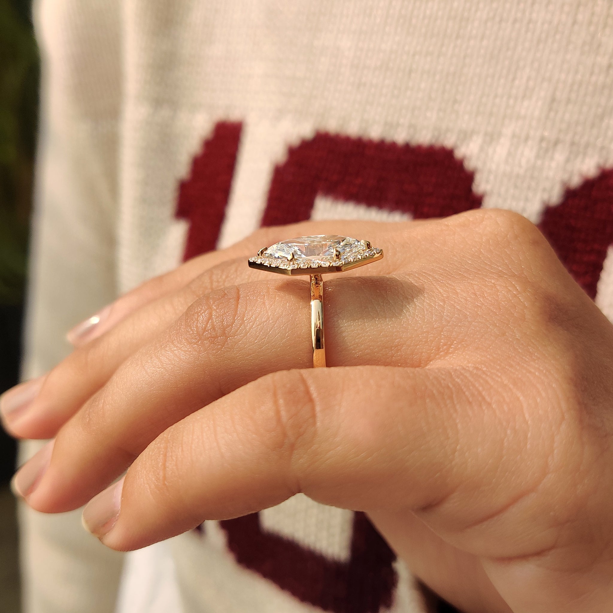 IGI certified marquise diamond ring
