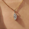 Marquise diamond pendant with solitaire diamond pendant.
