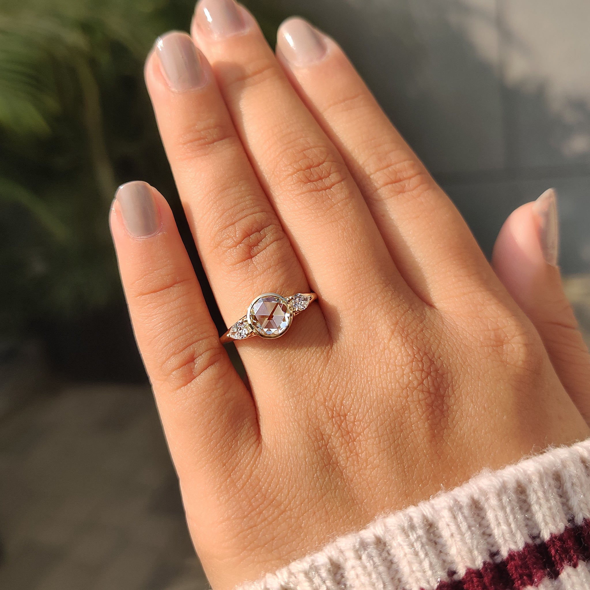 Handmade jewelry pear cut engagement ring.
